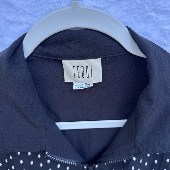 Vintage Teddi Black Jacket with White Dots - Picture 2 of 13
